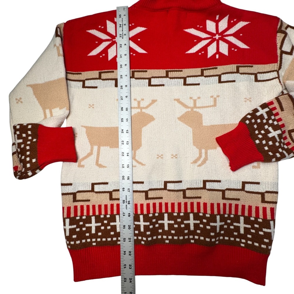 NEW Christmas Holiday Red Turtleneck Sweater Womens Small Elk Snow Lot of 2 FLAW - Picture 13 of 16